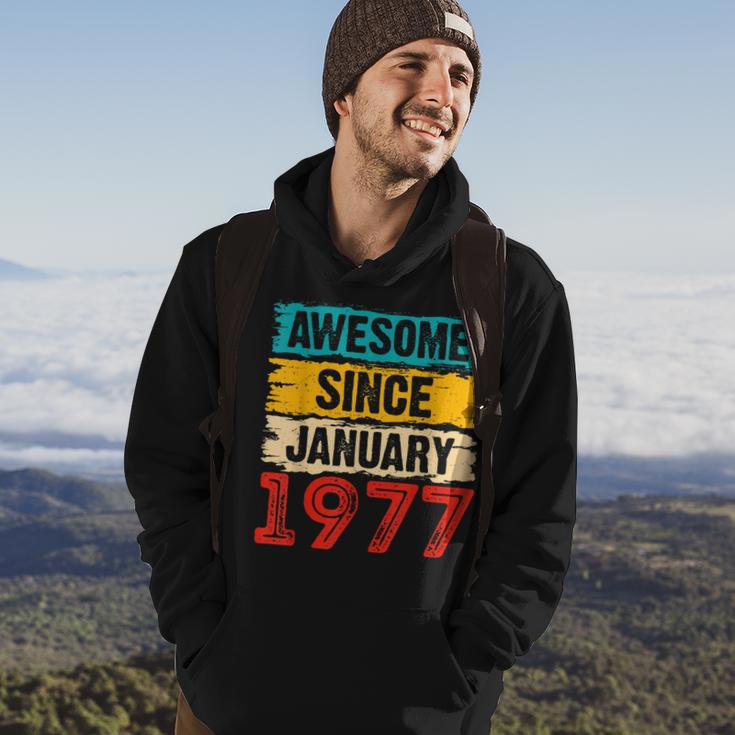 Awesome Since Januar 1977 Hoodie, Einzigartiges 46. Geburtstag Design Lebensstil