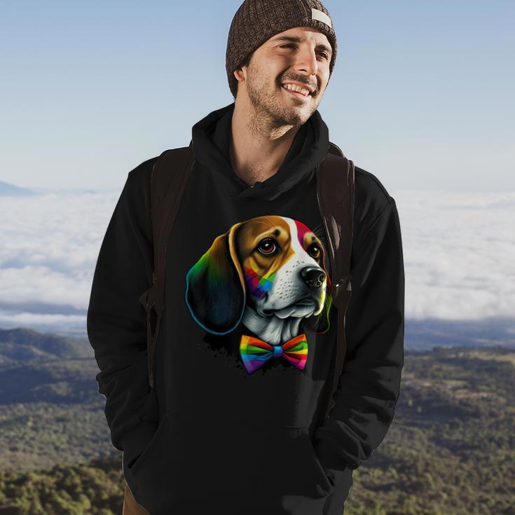Beagle Gay Pride Dog Lgbt Rainbow Flag On Beagle Lgbtq Hoodie Lifestyle
