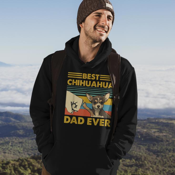 Best Chihuahua Dad Ever Retro Vintage Sunset Hoodie Lifestyle