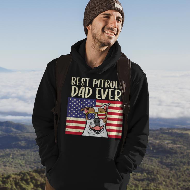 Best Pitbull Dad Ever Us Flag Pitties Dog Patriotic Men Gift Gift For Mens Hoodie Lifestyle