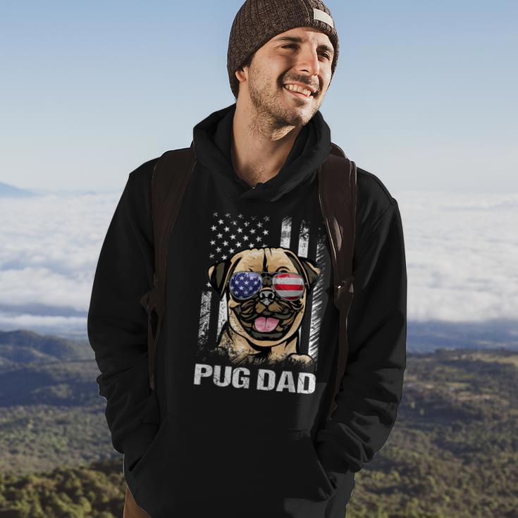 Best Pug Dad Ever American Flag Dog Lover Gift For Mens Hoodie Lifestyle