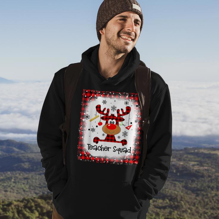 Bleached Teacher Squad Reindeer Funny Teacher Christmas Xmas V28 Men Hoodie Graphic Print Hooded Sweatshirt Lifestyle