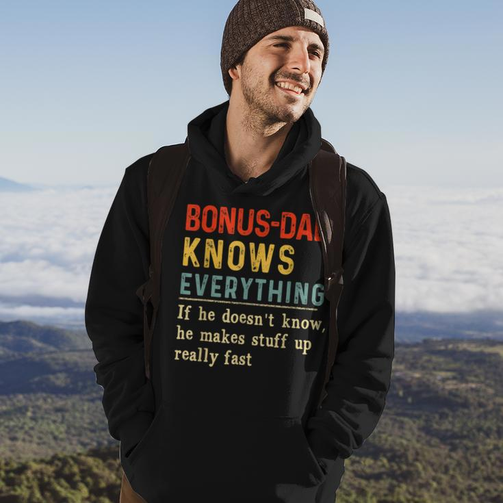 Bonus Dad Know Everything Vintage Funny Fathers Day Gift Gift For Mens Hoodie Lifestyle