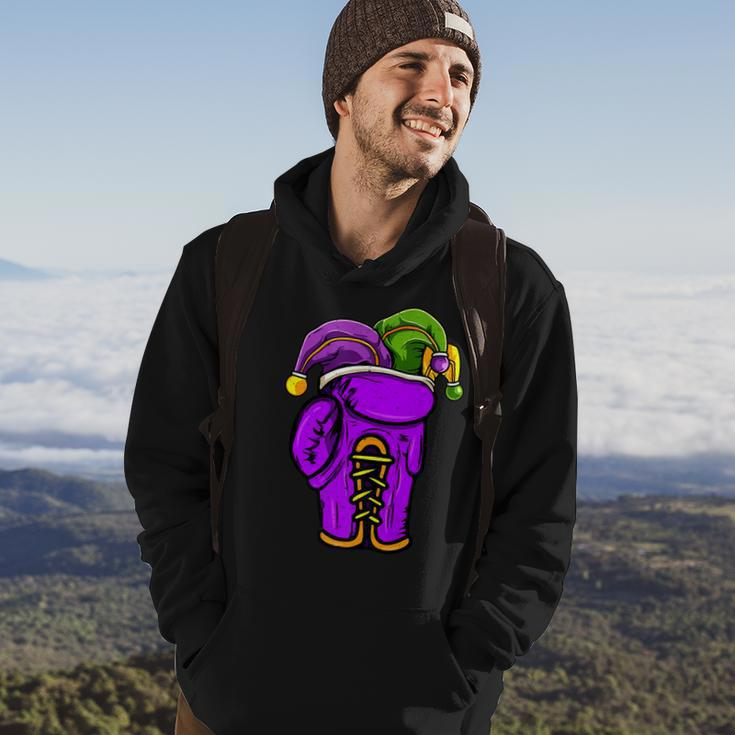 Boxing Sports Lover Mardi Gras Carnival Party Jester Hoodie Lifestyle