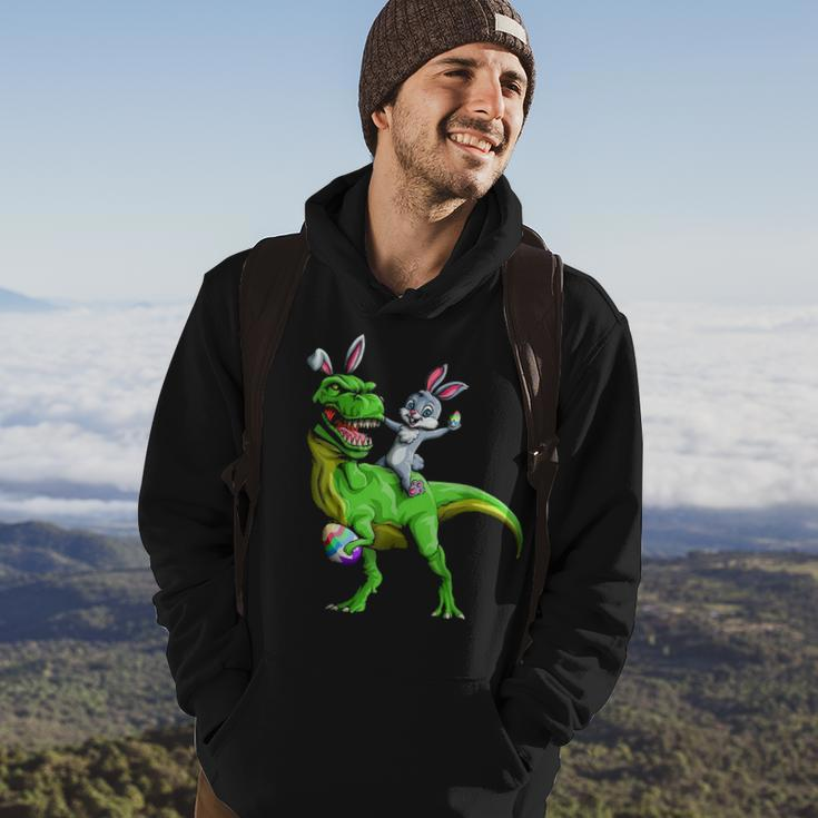 Bunny Riding Dinosaur FunnyRex Easter Bunny Gift Hoodie Lifestyle