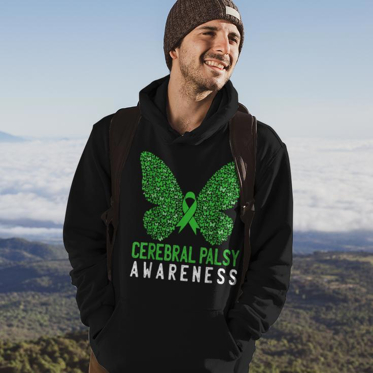 Butterfly Cerebral Palsy Awareness Cp Green Ribbon Support Hoodie Lifestyle