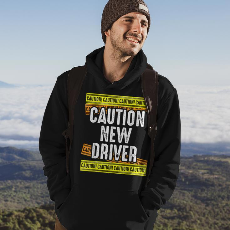 Caution New Driver - Driving Licence Celebration Men Hoodie Graphic Print Hooded Sweatshirt Lifestyle