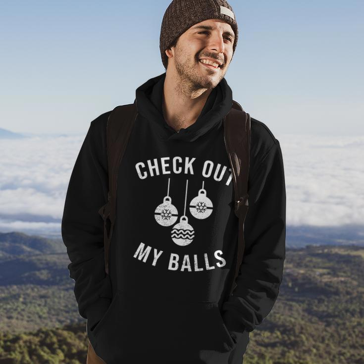 Checkout Out My Balls Funny Xmas Christmas V2 Hoodie Lifestyle