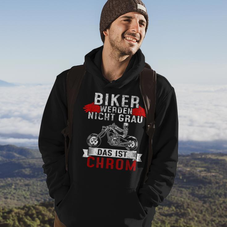 Chopper Motocross Biker Werden Nicht Grau Das Ist Chrom Hoodie Lebensstil