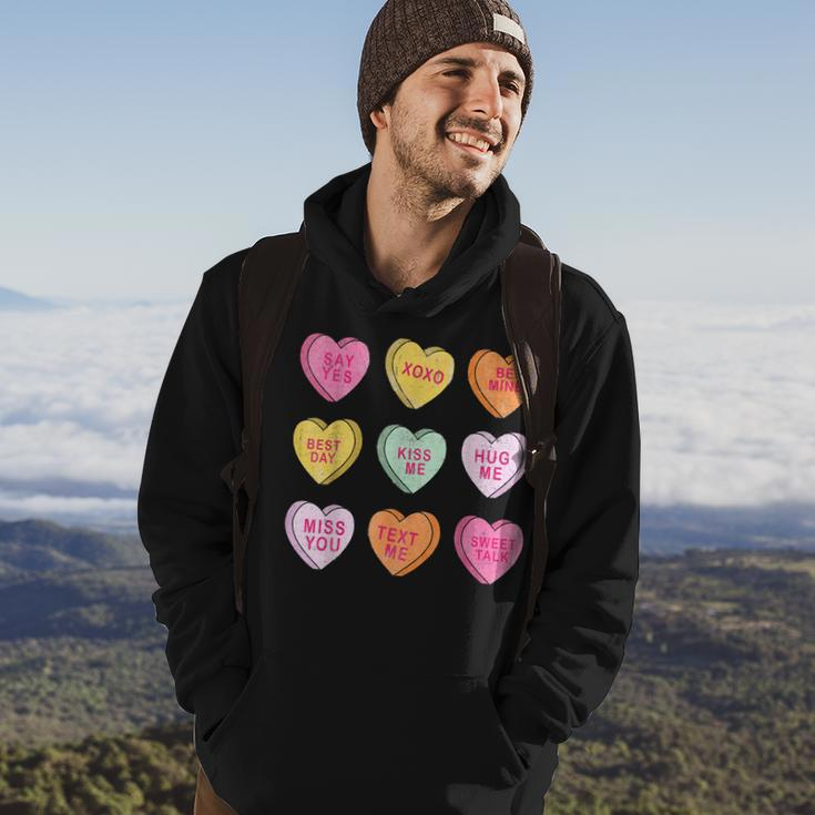 Conversation Hearts Cute Pink Heart Happy Valentines Day Hoodie Lifestyle