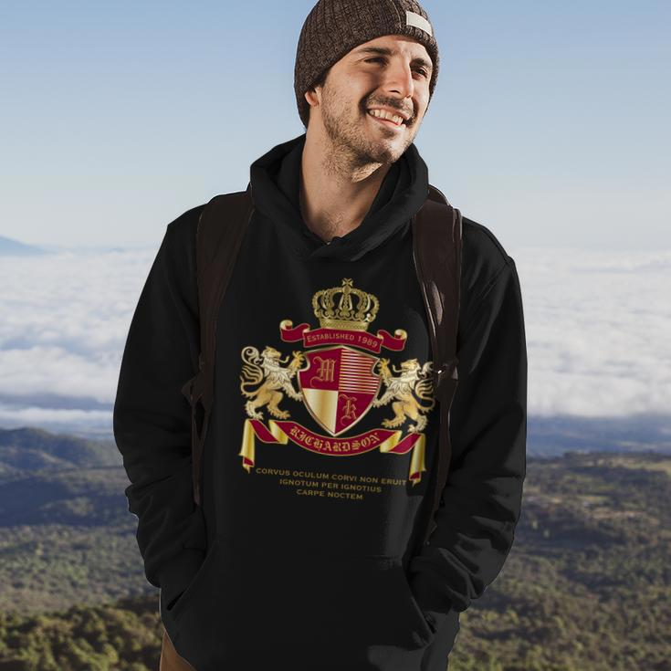 Create Your Own Coat Of Arms Red Gold Lion Emblem Hoodie Lifestyle