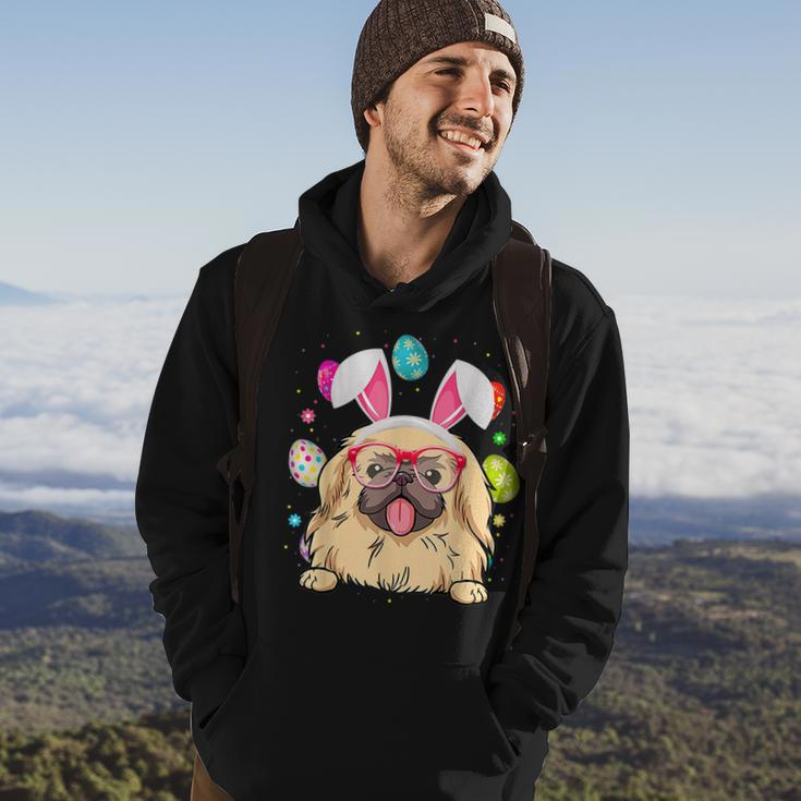 Cute Bunny Pekingese Dog Face Easter Eggs Easter Day Hoodie Lifestyle