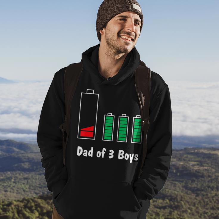 Dad Of 3 Boys Froms Son Fathers Day Low Battery Classic Hoodie Lifestyle