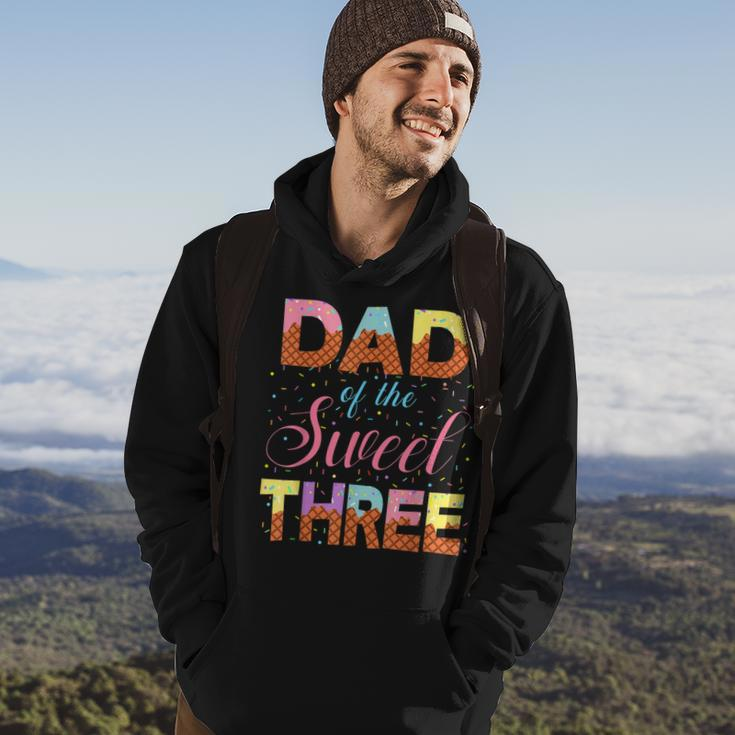 Dad Of The Sweet Three 3Rd Birthday Girl Ice Cream Party Hoodie Lifestyle