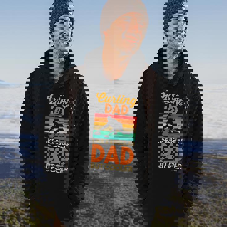 Dads Day | Retro Curling Dad Like A Regular Dad But Cooler Hoodie Lifestyle Dads Day | Retro Curling Dad Like A Regular Dad But Cooler Hoodie Lifestyle