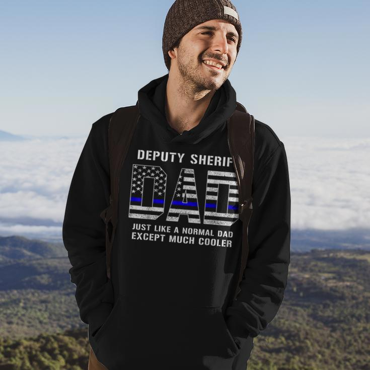 Deputy Sheriff Dad Much Cooler Fathers Day Thin Blue Line V2 Hoodie Lifestyle