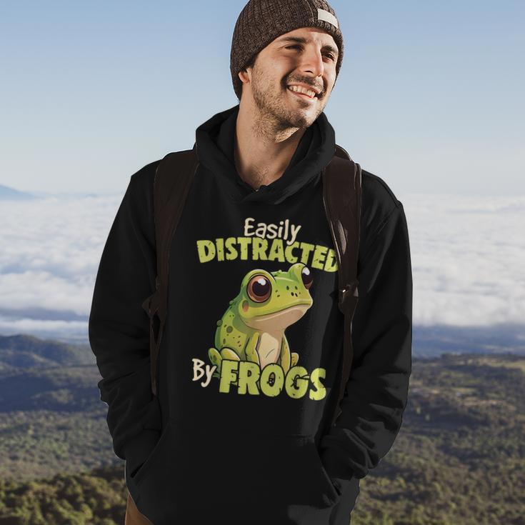 Easily Distracted By Frogs - Frog Lover Hoodie Lifestyle