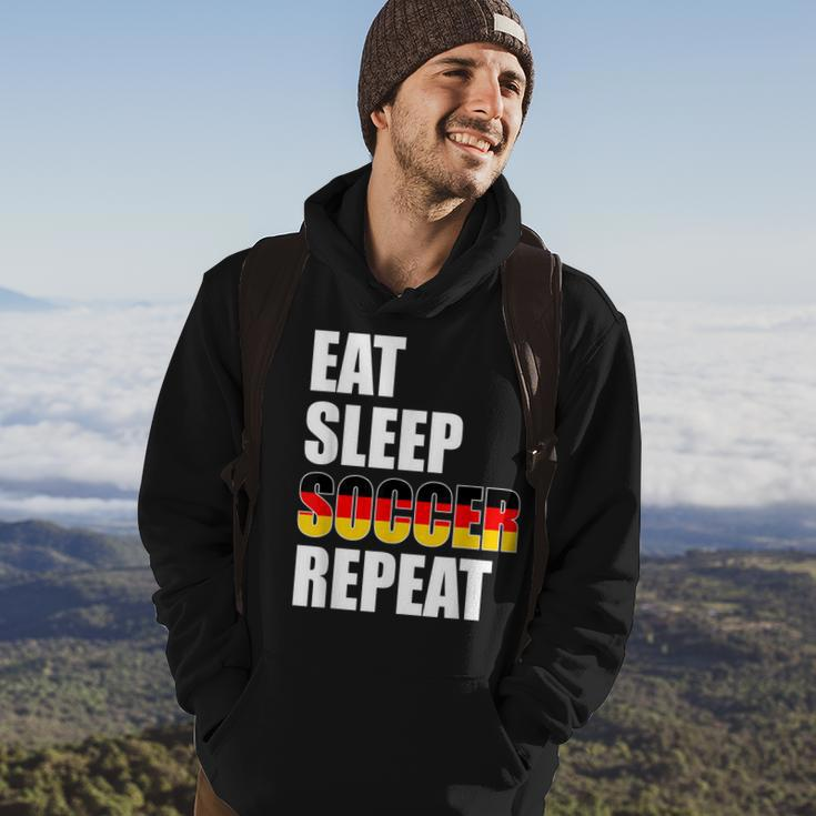 Eat Sleep Soccer Repeat Cool Soccer Germany Lover Player Men Hoodie Graphic Print Hooded Sweatshirt Lifestyle