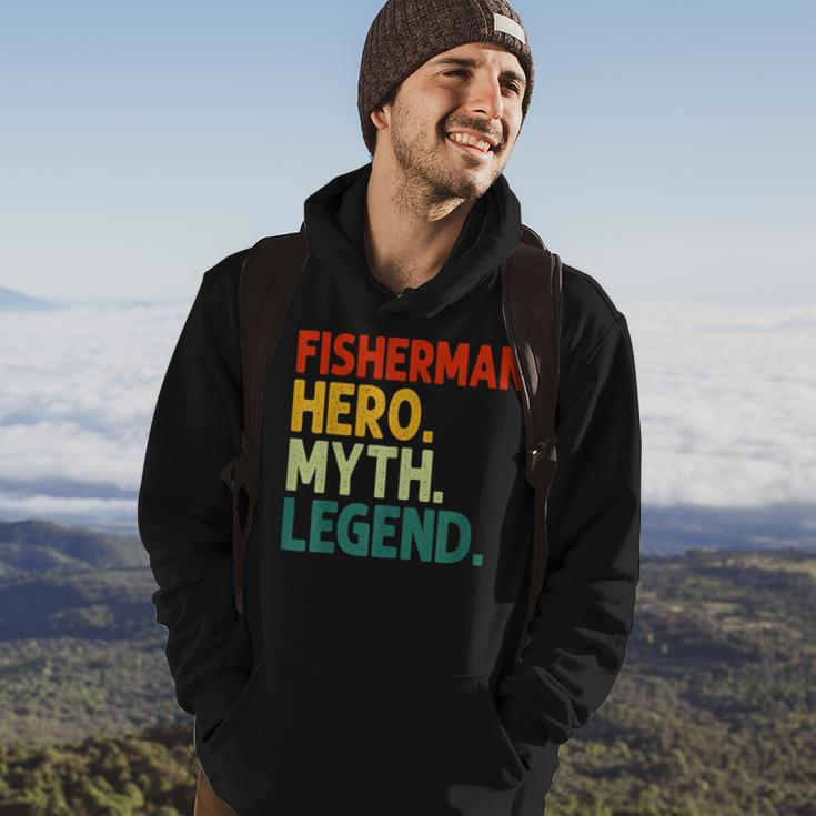 Fisherman Hero Myth Legend Vintage Angeln Hoodie Lebensstil