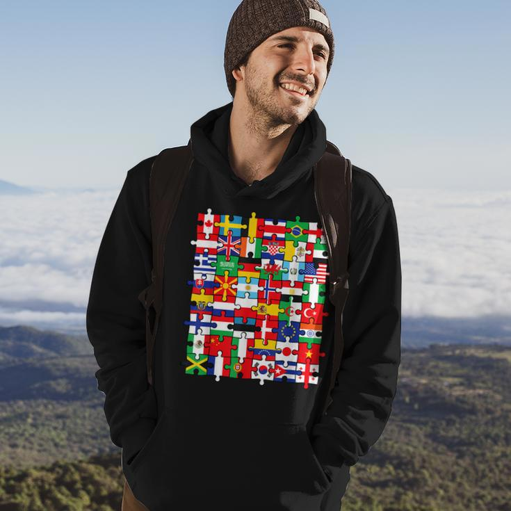 Flags Of Countries Of The World International Flag Puzzle Hoodie Lifestyle