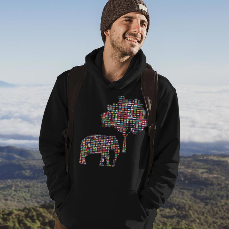 Flags Of The Countries Of The World International Elephant Hoodie Lifestyle