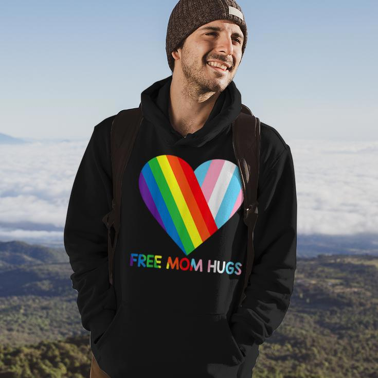 Free Mom Hugs Lgbt Pride Transgender Rainbow Flag Hoodie Lifestyle