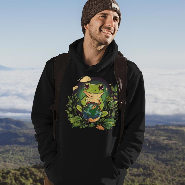 Frog Earth Day Hoodie Lifestyle