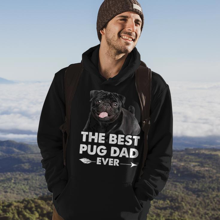 Funny Best Pug Dad Ever Black Pug Owner Fathers Day Hoodie Lifestyle