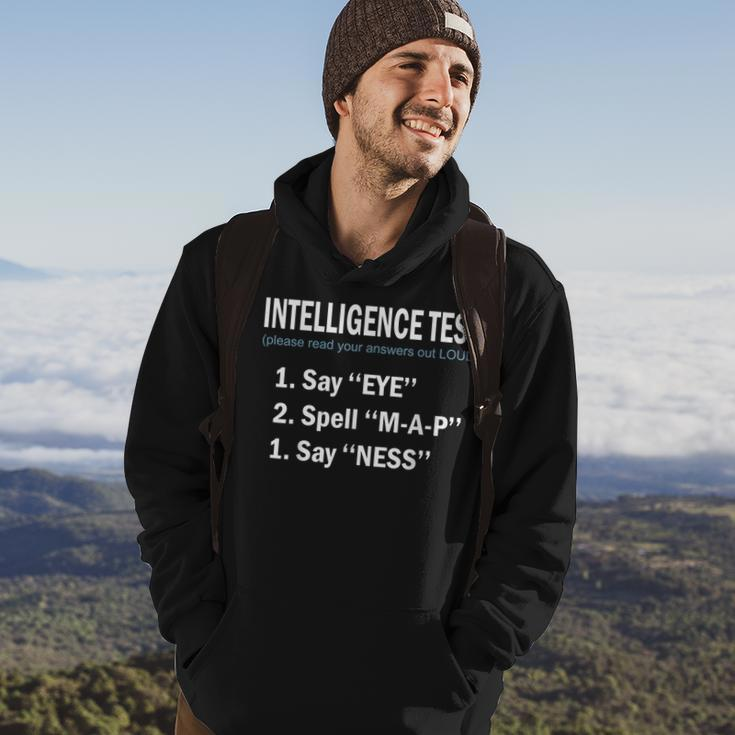 Funny Dad Jokes Intelligence Test Say Eye Spell Map Say Ness Hoodie Lifestyle