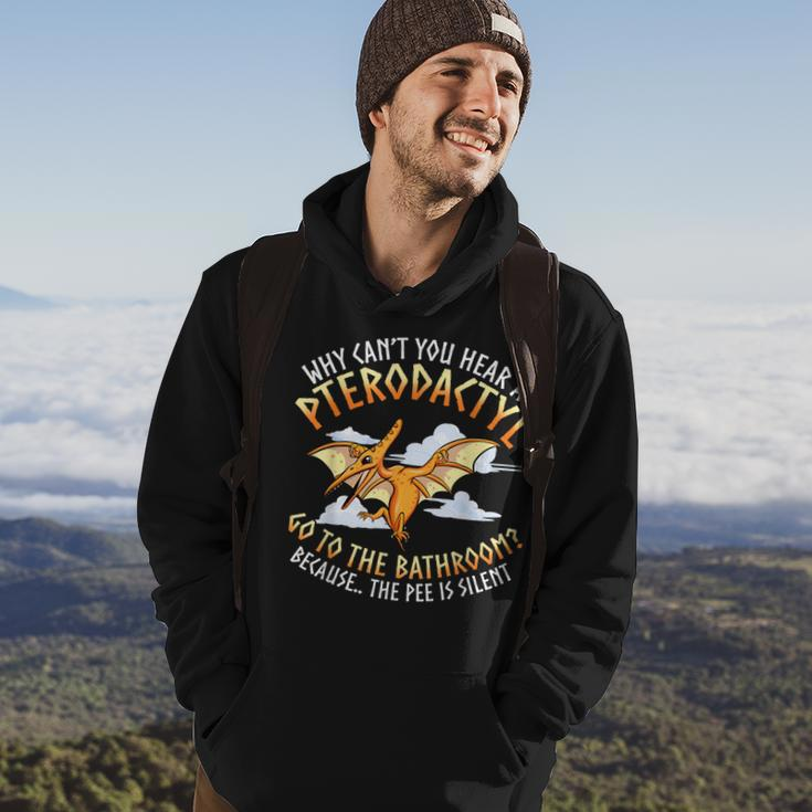 Funny Dinosaur Joke - Flying Pterodactyl Dino Graphic Men Hoodie Graphic Print Hooded Sweatshirt Lifestyle