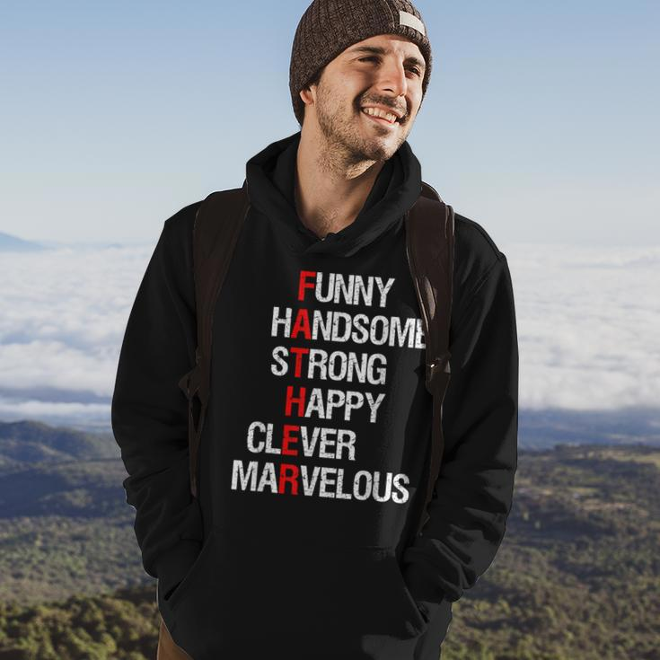 Funny Handsome Strong Happy Clever Dad Fathers Day Men Hoodie Lifestyle