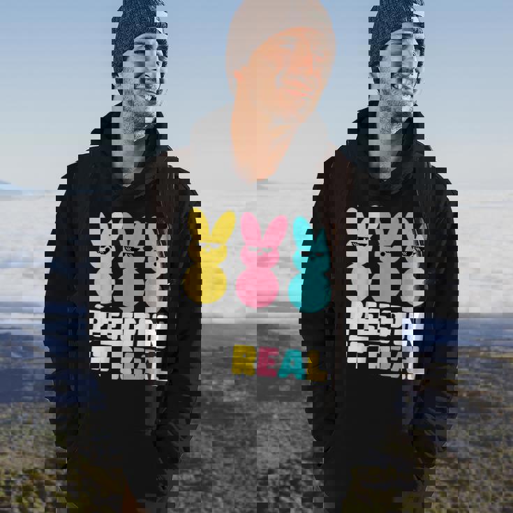 Funny Peepin It Real Or Real Easter Bunnie Hoodie Lifestyle