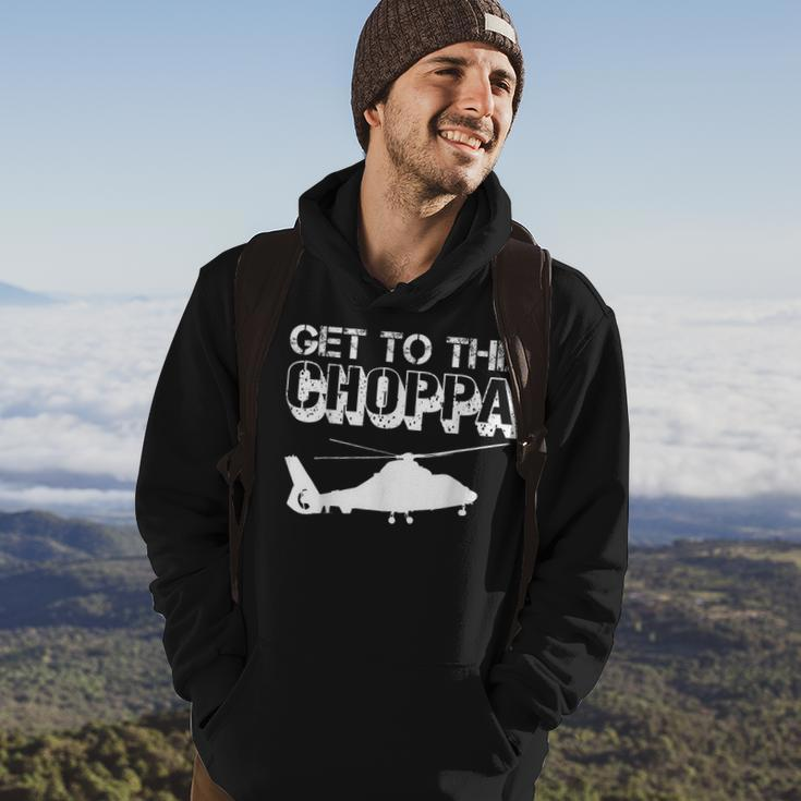 Get To The Choppa Clever Pilots Love Helicopter Dad Jokes Men Hoodie Graphic Print Hooded Sweatshirt Lifestyle