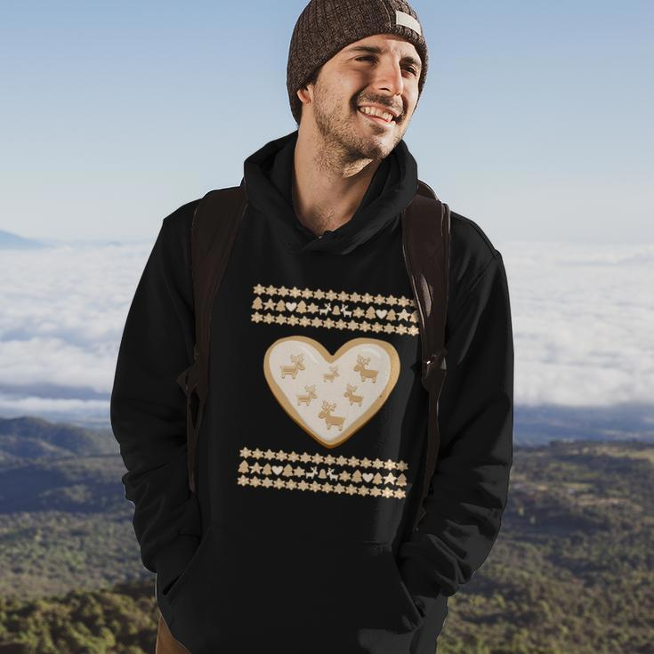 Gingerbread Heart And Deer Cookie Funny Ugly Christmas Sweater Funny Gift Hoodie Lifestyle