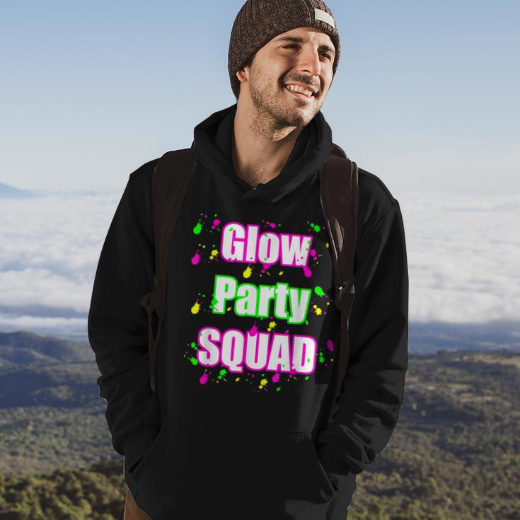 Glow Party Squad Paint Splatter Effect Neon Glow Party Hoodie Lifestyle