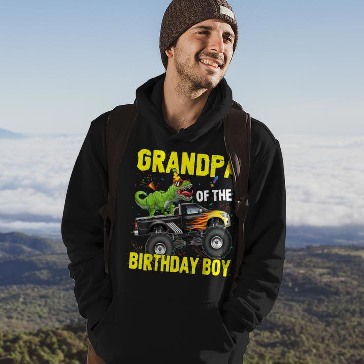 Grandpa Of The Birthday Boy DinosaursRex Monster Truck Hoodie Lifestyle