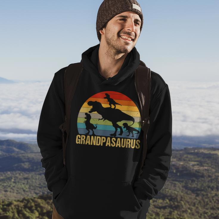 Grandpasaurus 3 Kids For Dad Grandpa Fathers Day Hoodie Lifestyle
