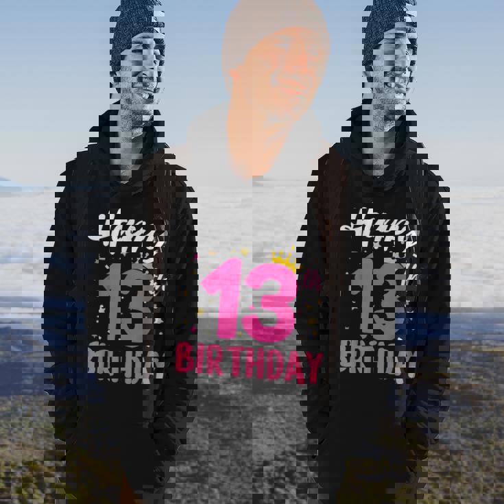 Happy 13Th Birthday Decoration 13 Years Old Nager Girls Hoodie Lifestyle