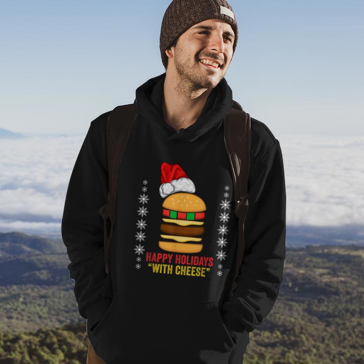 Happy Holidays With Cheese Shirt Christmas Cheeseburger Gift Hoodie Lifestyle