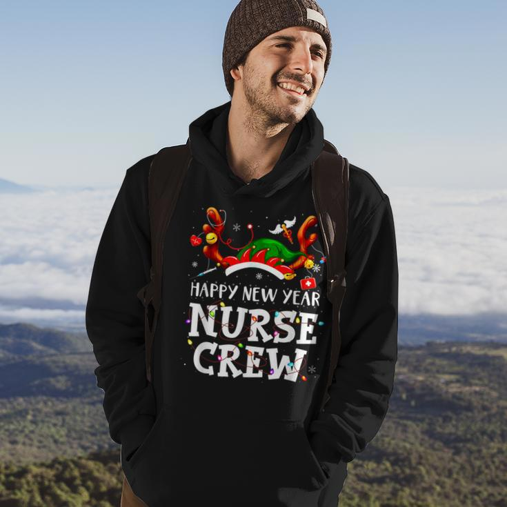 Happy New Year Nurse Crew Santa Favorite Nurse Christmas Men Hoodie Graphic Print Hooded Sweatshirt Lifestyle