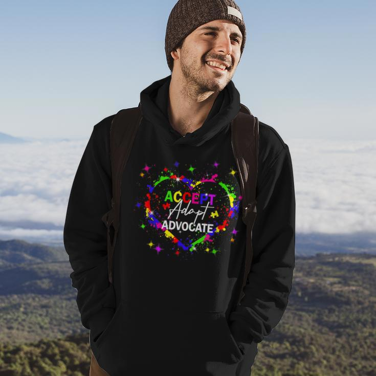 Heart Color Puzzle Accept Adapt Advocate Autism Awareness Hoodie Lifestyle