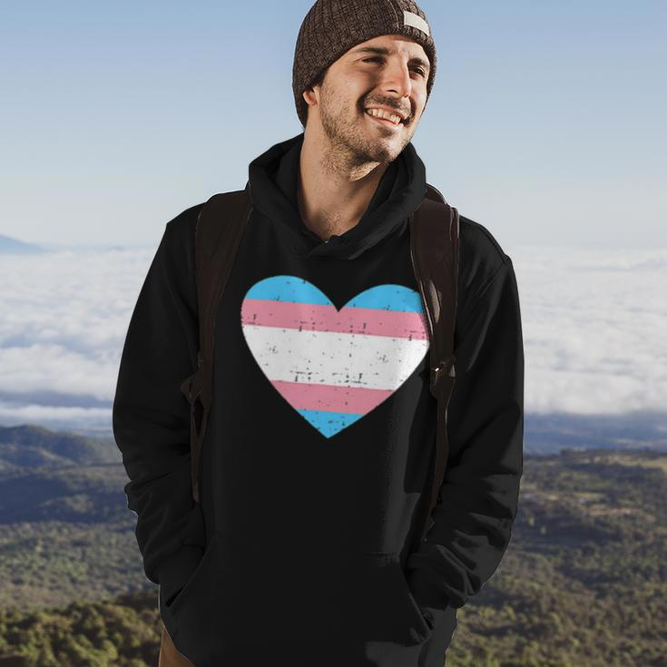 Heart With Transgender Flag For Trans Pride Month Hoodie Lifestyle