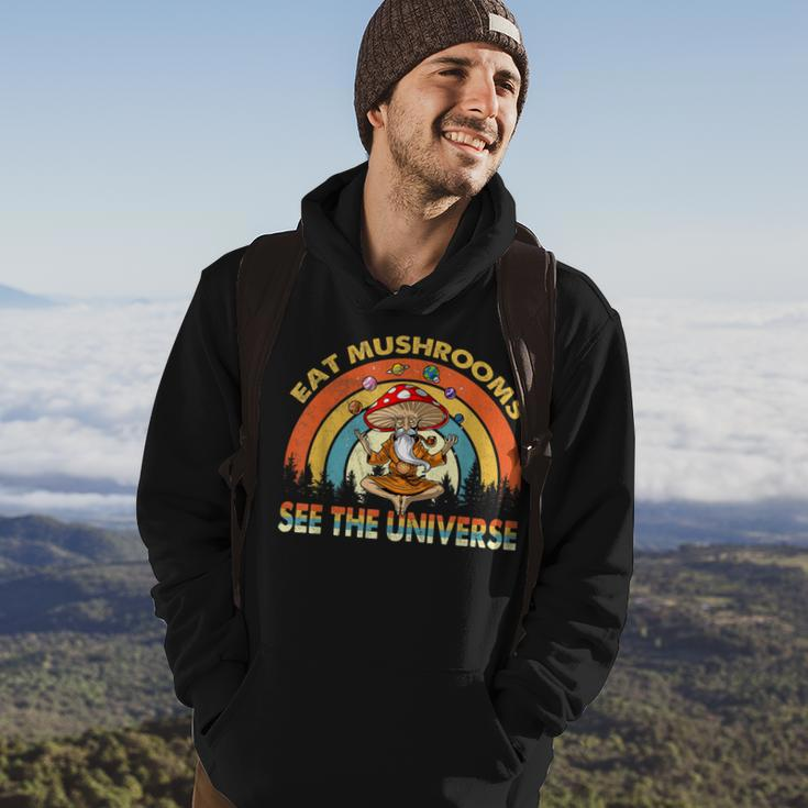 Hippie Mushroom Space Eat Mushrooms See The Universe Men Hoodie Graphic Print Hooded Sweatshirt Lifestyle