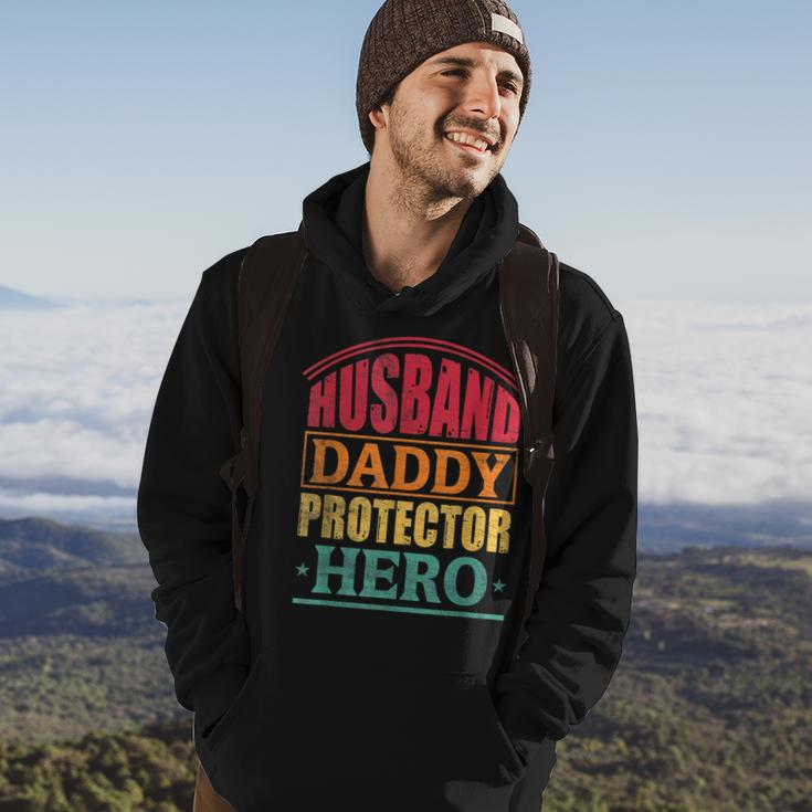 Husband Daddy Protector Hero Dad Fathers Day Men Hoodie Lifestyle