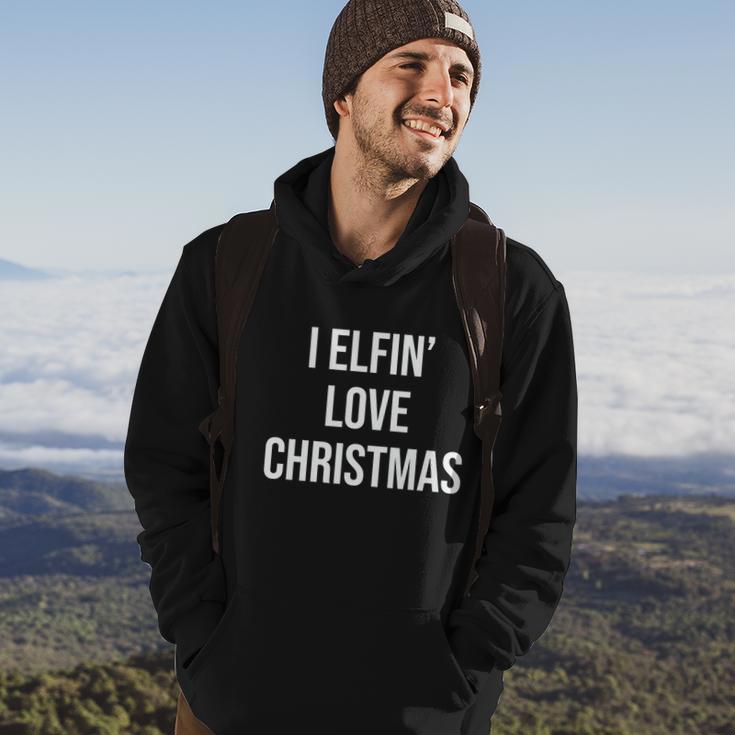 I Elfing Love Christmas Funny Christmas Slogans Christmas Squad Christmas Tree Hoodie Lifestyle