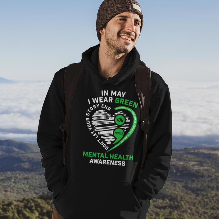 In May We Wear Green Semicolon Mental Health Awareness Month Hoodie Lifestyle