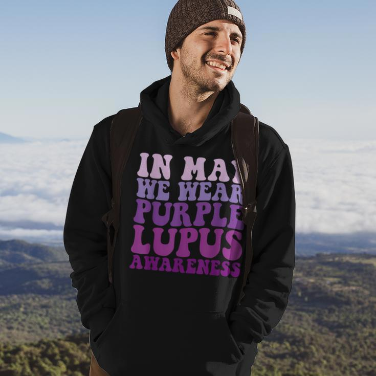 In May We Wear Purple Lupus Awareness Month Groovy Hoodie Lifestyle