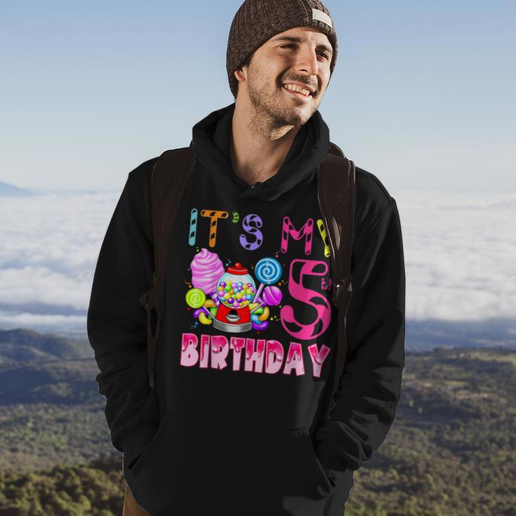 Its My 5Th Birthday Candy Candyland Birthday Girl 5 Year Old Hoodie Lifestyle