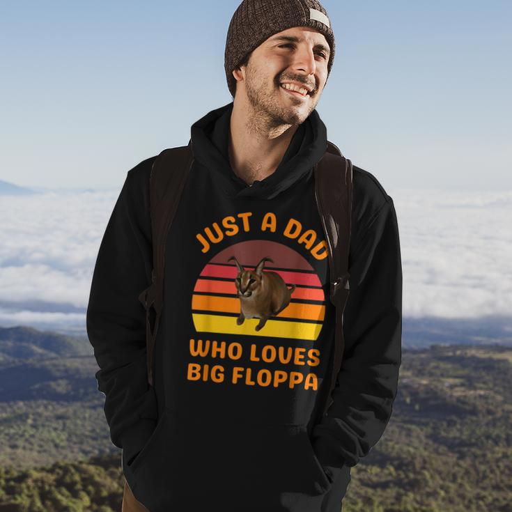 Just A Dad Who Loves Big Floppa Caracal Cat Meme Hoodie Lifestyle