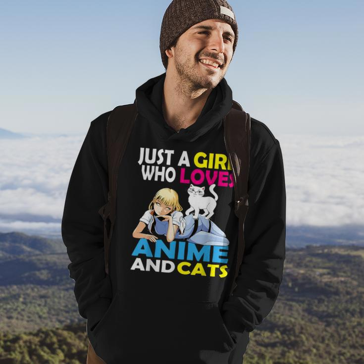 Just A Girl Who Loves Anime And Cats Anime Hoodie Lifestyle